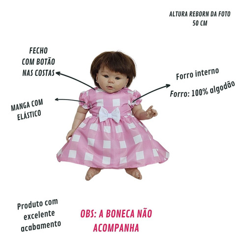 Kit Com 2 Vestidos De Bebê Reborn Katitus Boneca